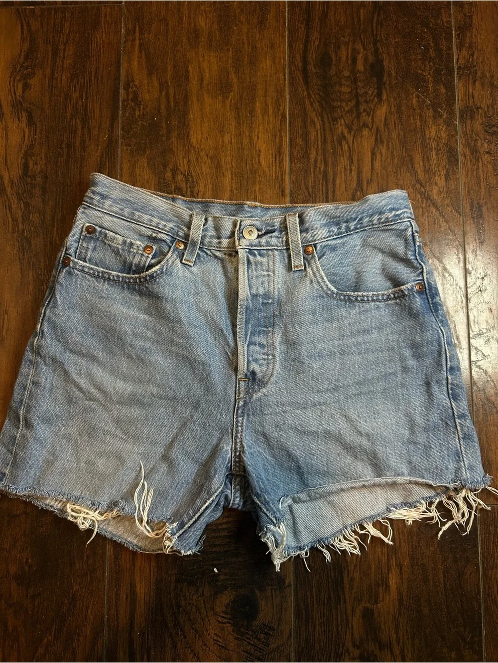 Levi's Light Blue Cutoff Denim Shorts